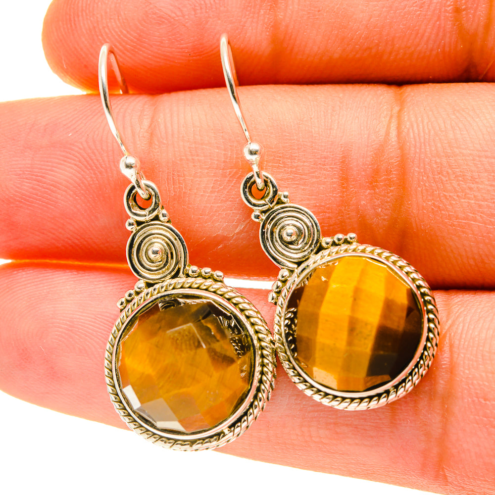 Tiger Eye Earrings handcrafted by Anasilvercos - EARR417305