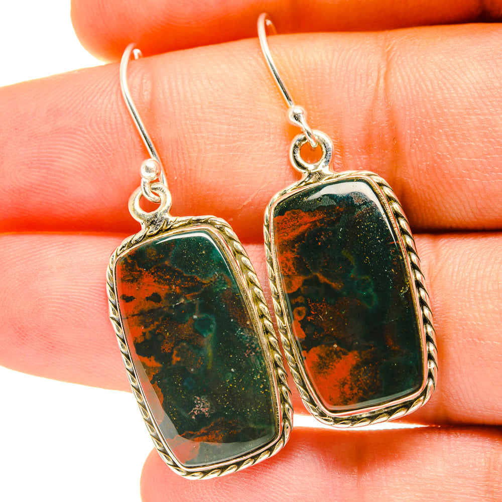 Bloodstone Earrings handcrafted by Anasilvercos - EARR417333