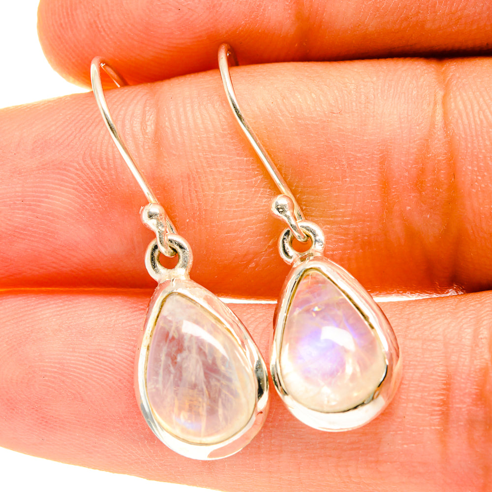 Rainbow Moonstone Earrings handcrafted by Anasilvercos - EARR417343