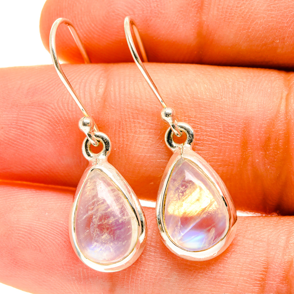 Rainbow Moonstone Earrings handcrafted by Anasilvercos - EARR417348