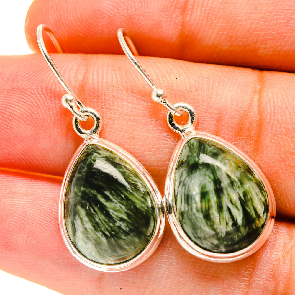 Seraphinite Earrings handcrafted by Anasilvercos - EARR417381