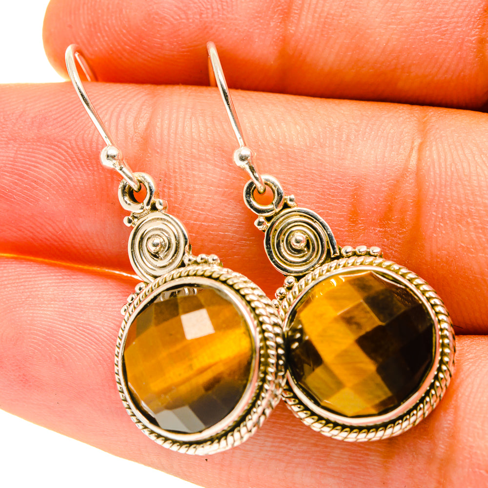 Tiger Eye Earrings handcrafted by Anasilvercos - EARR417389
