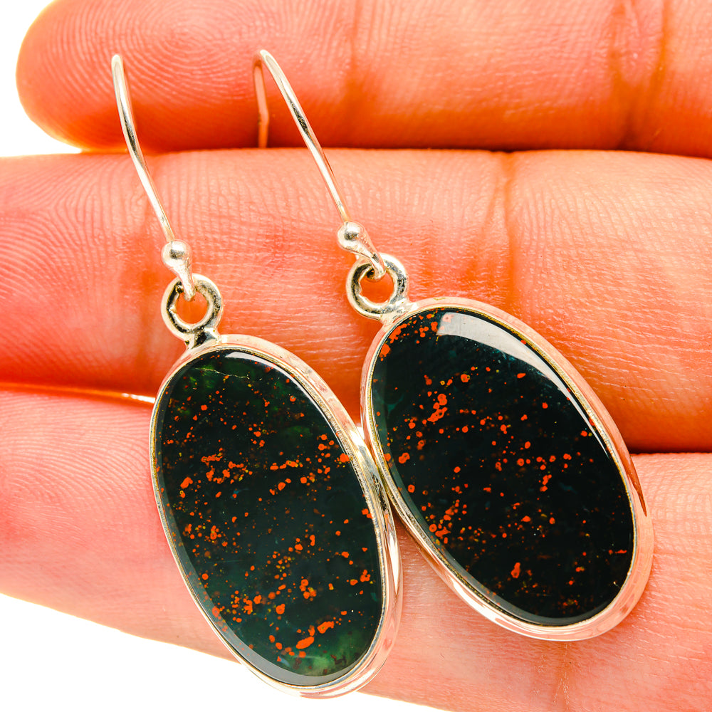 Bloodstone Earrings handcrafted by Anasilvercos - EARR417394