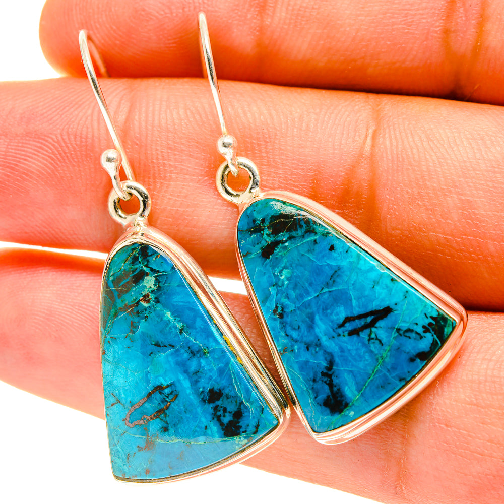 Chrysocolla Earrings handcrafted by Anasilvercos - EARR417399