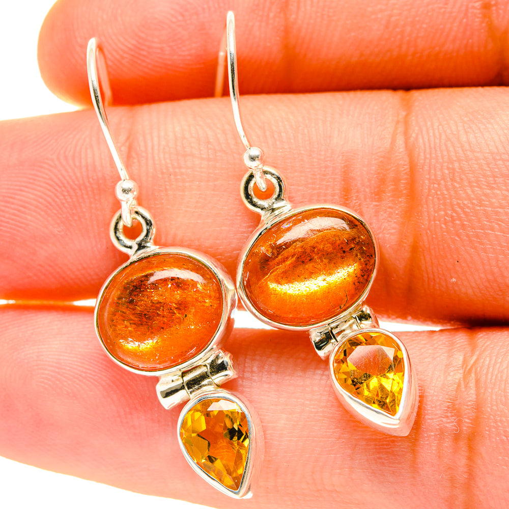 Sunstone Earrings handcrafted by Anasilvercos - EARR417415