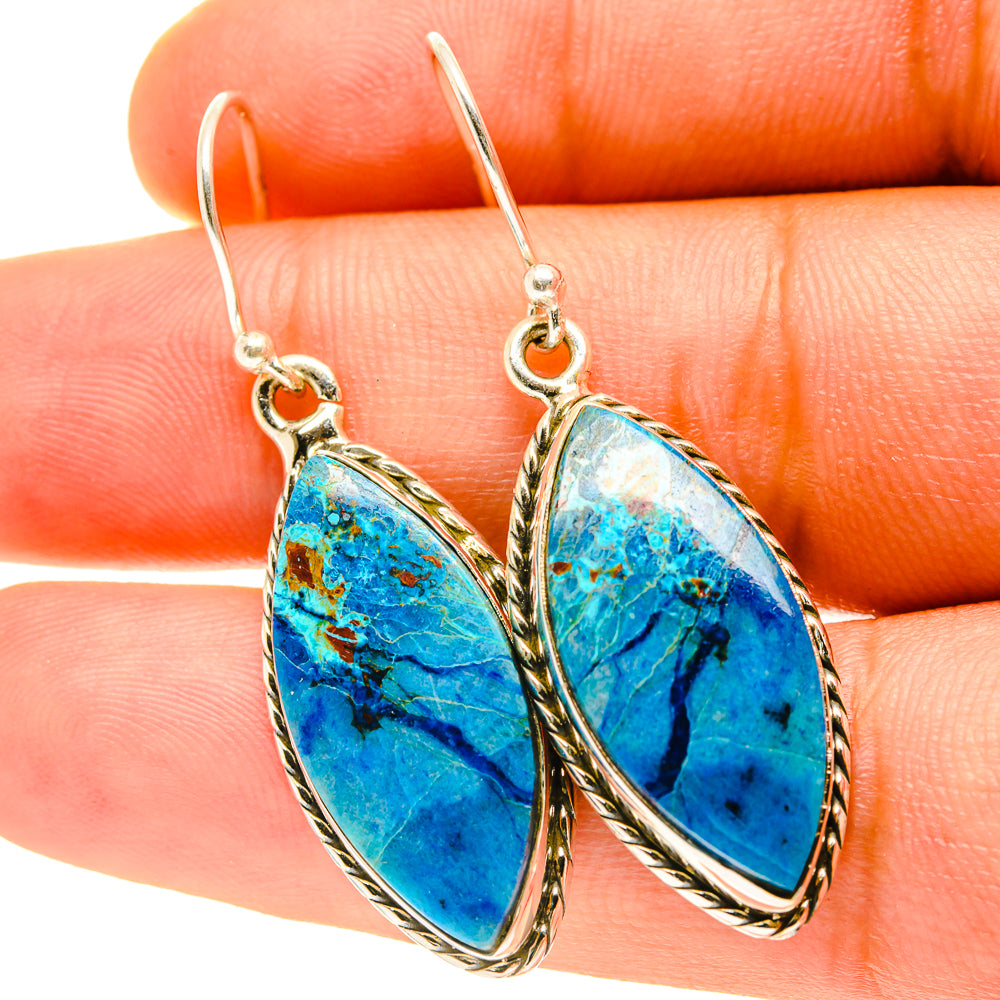 Shattuckite Earrings handcrafted by Anasilvercos - EARR417427
