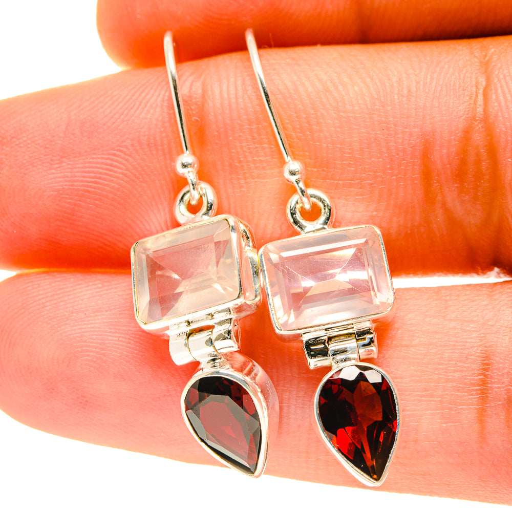 Rose Quartz Earrings handcrafted by Anasilvercos - EARR417432
