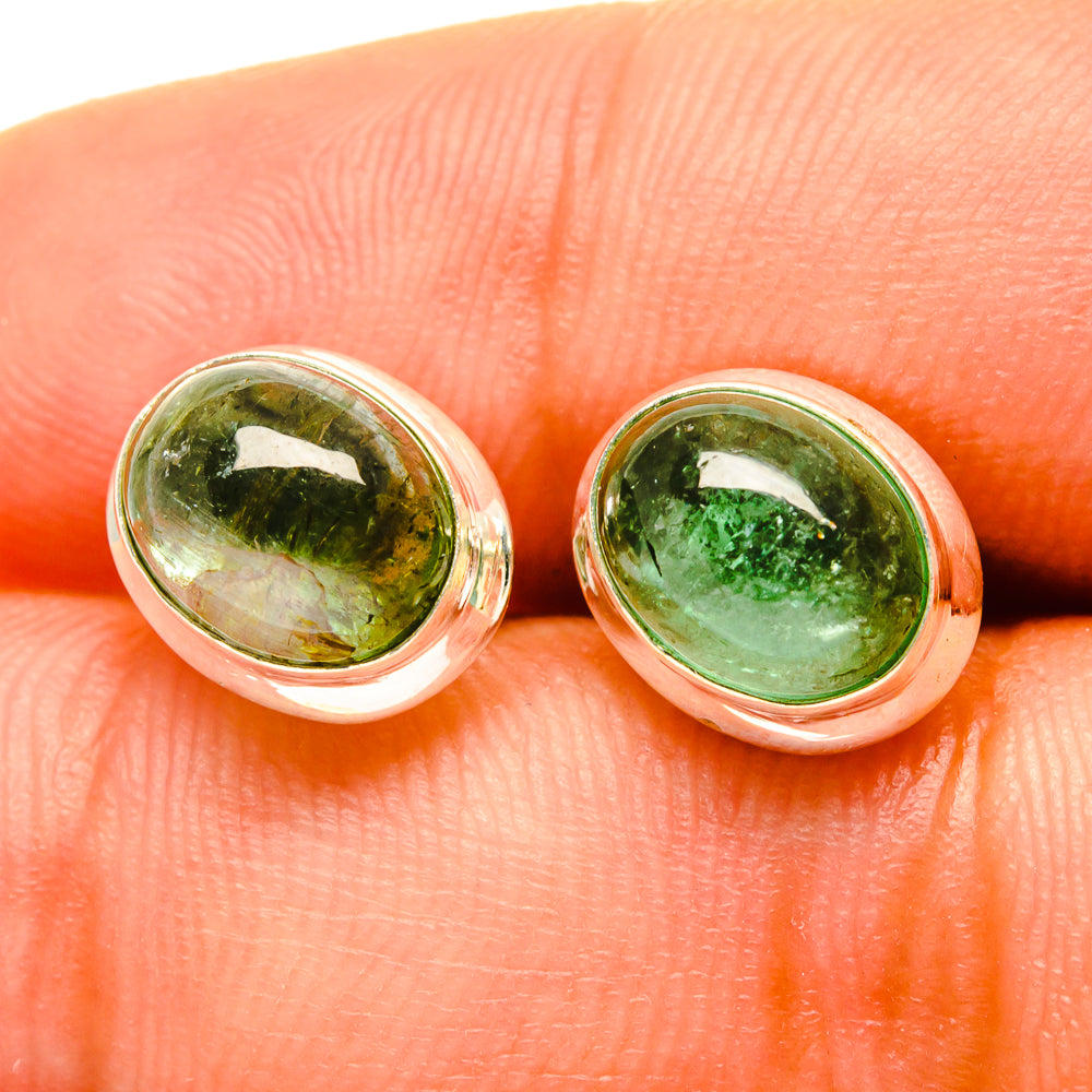Green Tourmaline Earrings handcrafted by Anasilvercos - EARR417437