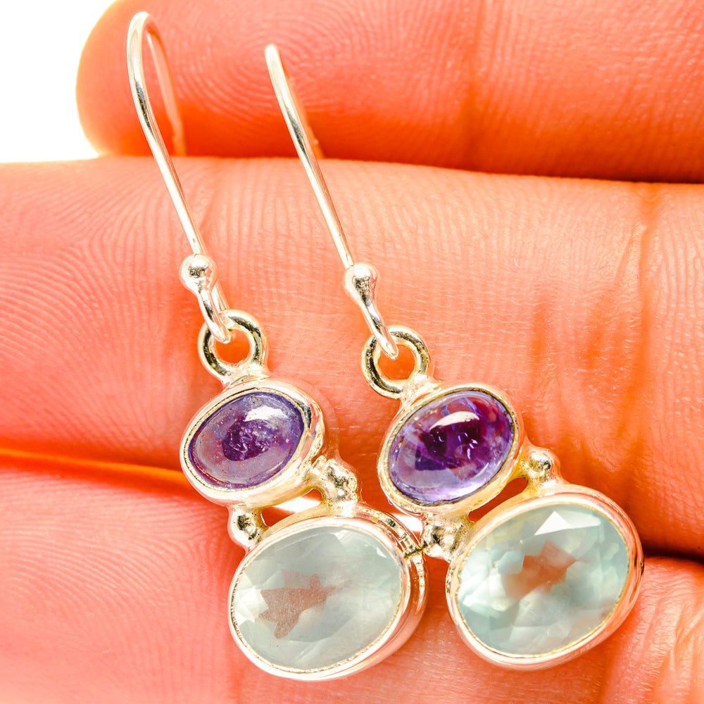 Aqua Chalcedony Earrings handcrafted by Anasilvercos - EARR417439