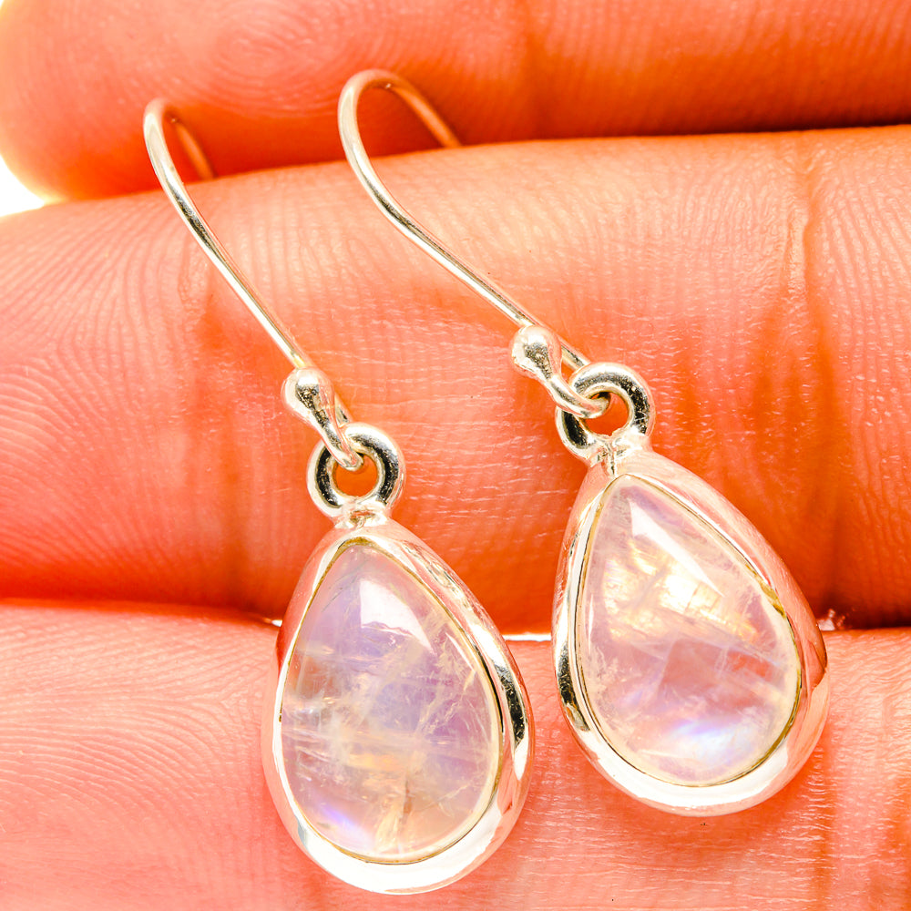 Rainbow Moonstone Earrings handcrafted by Anasilvercos - EARR417445