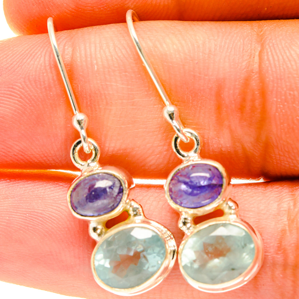 Aqua Chalcedony Earrings handcrafted by Anasilvercos - EARR417448