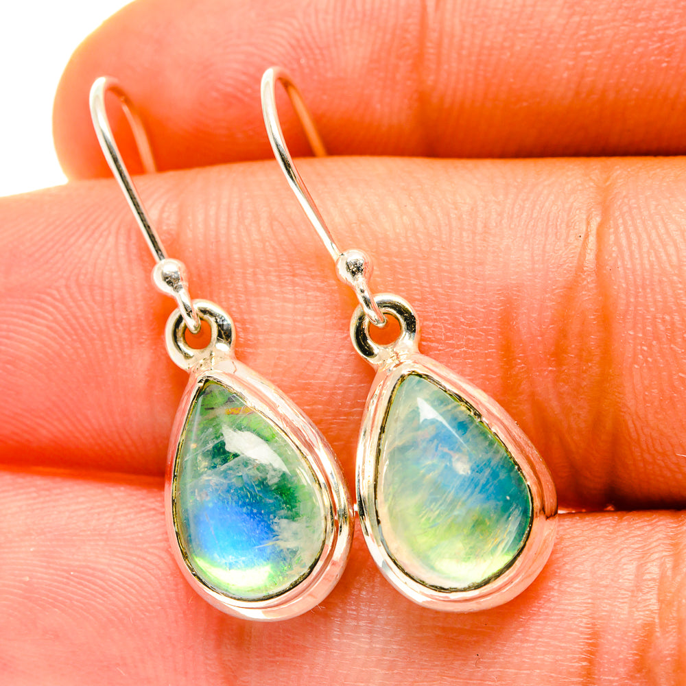 Green Moonstone Earrings handcrafted by Anasilvercos - EARR417449