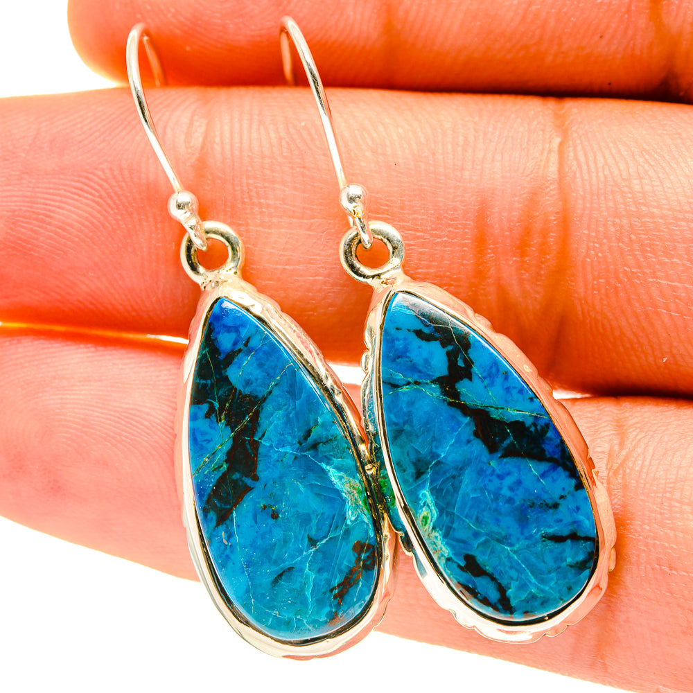 Chrysocolla Earrings handcrafted by Anasilvercos - EARR417455