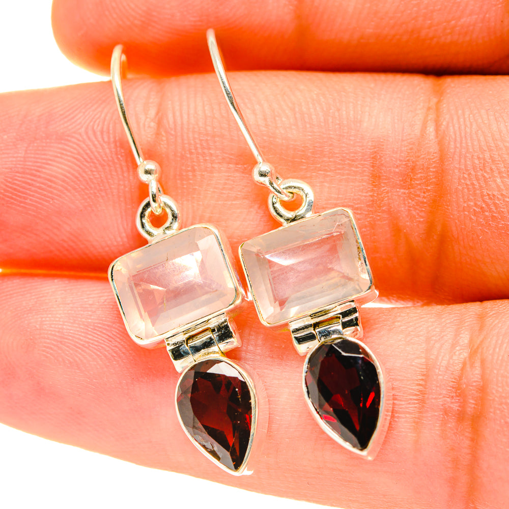 Rose Quartz Earrings handcrafted by Anasilvercos - EARR417466
