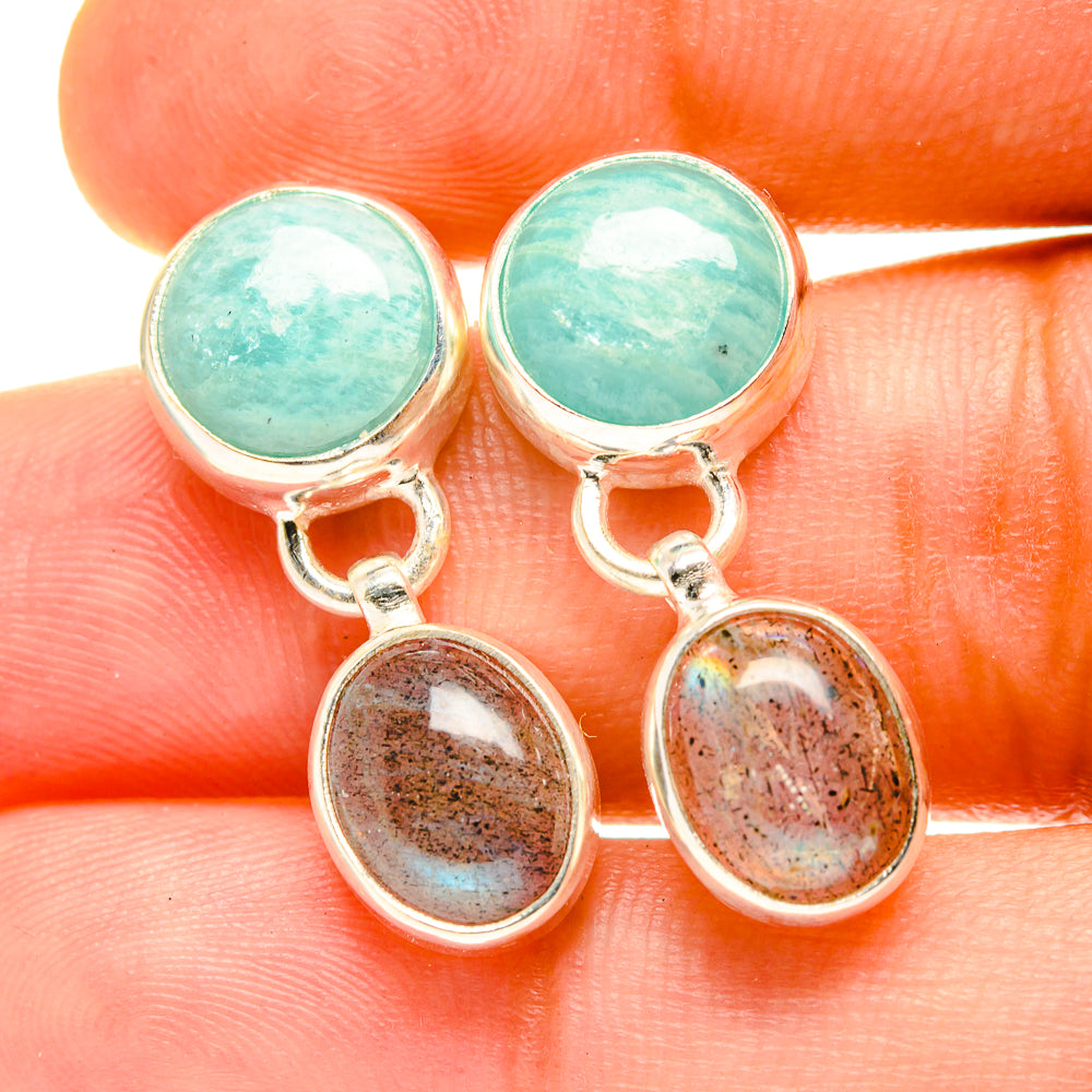 Peruvian Amazonite Earrings handcrafted by Anasilvercos - EARR417472