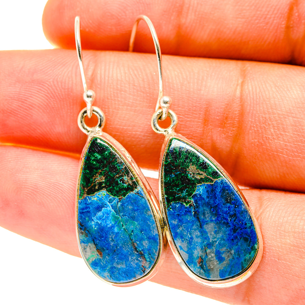 Chrysocolla In Quartz Earrings handcrafted by Anasilvercos - EARR417485