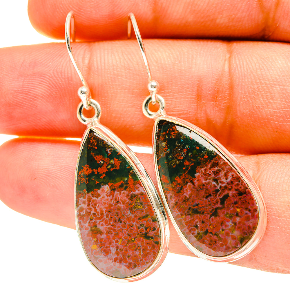 Bloodstone Earrings handcrafted by Anasilvercos - EARR417491