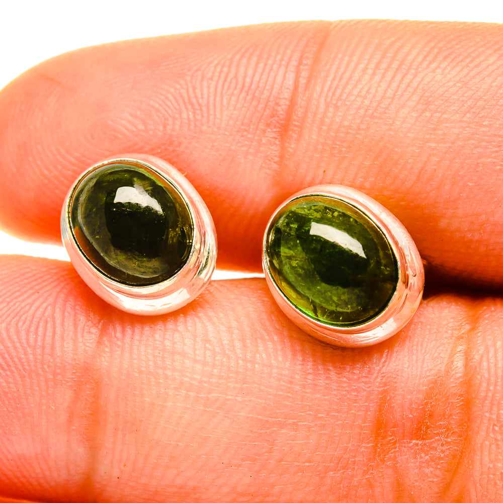Green Tourmaline Earrings handcrafted by Anasilvercos - EARR417502