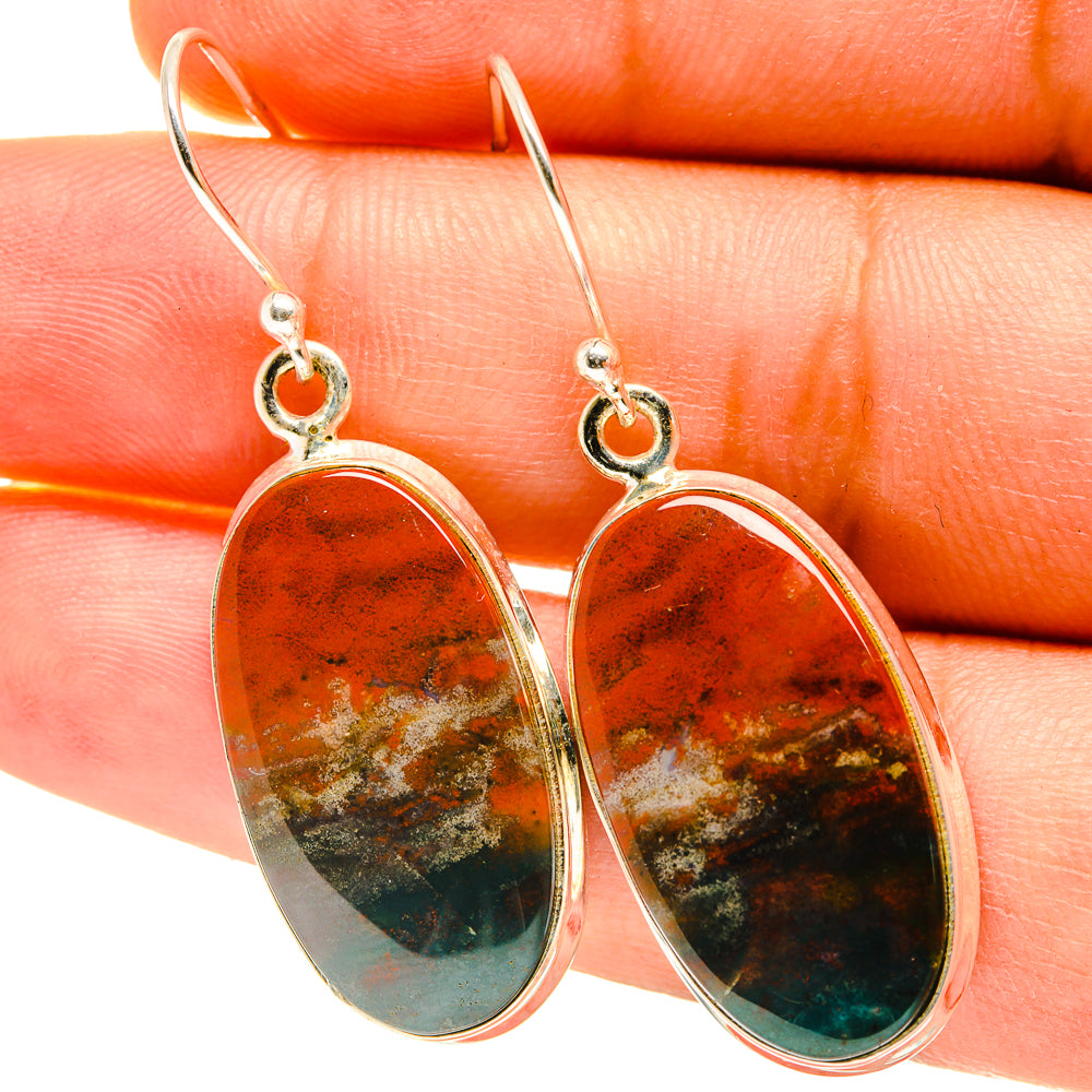 Bloodstone Earrings handcrafted by Anasilvercos - EARR417518