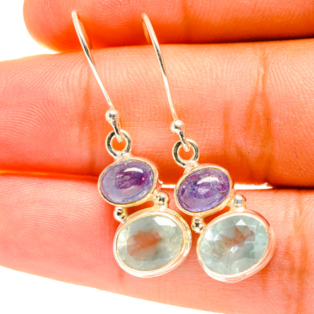 Aqua Chalcedony Earrings handcrafted by Anasilvercos - EARR417528