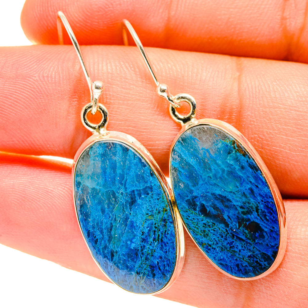 Chrysocolla In Quartz Earrings handcrafted by Anasilvercos - EARR417534