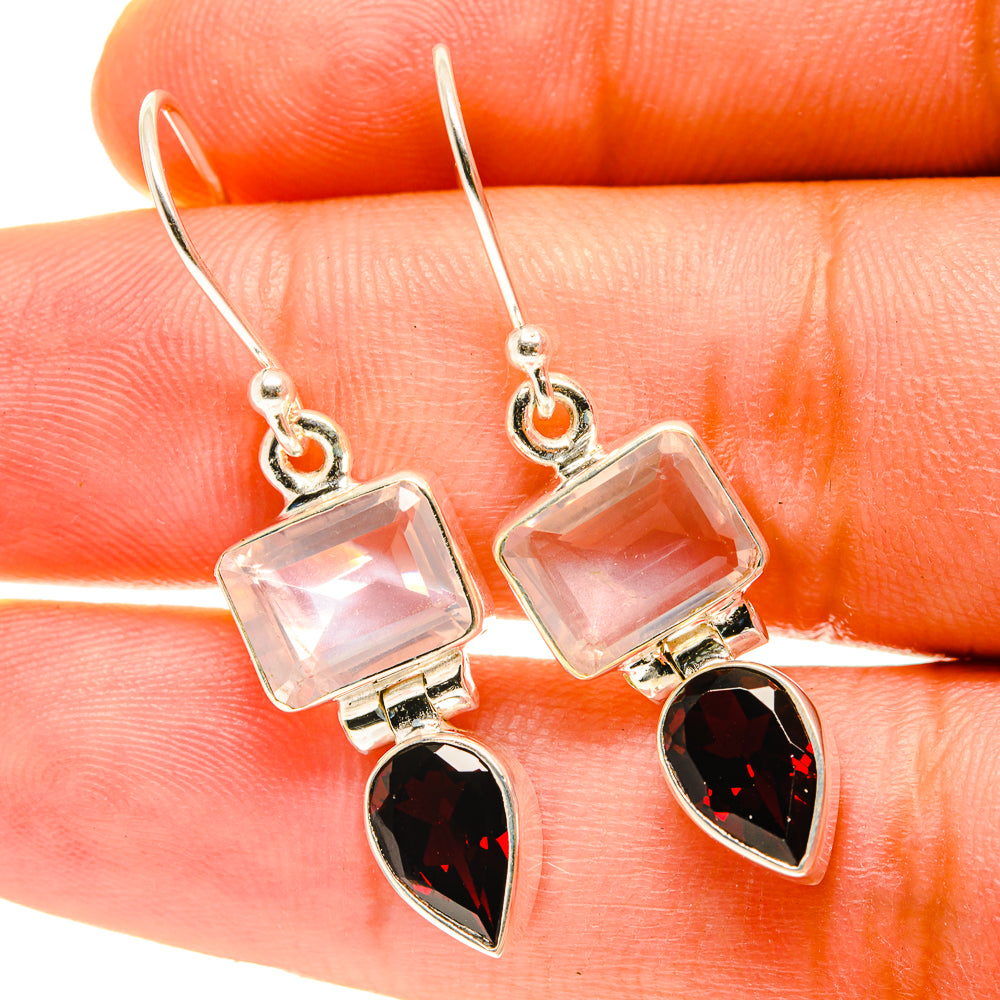 Rose Quartz Earrings handcrafted by Anasilvercos - EARR417538