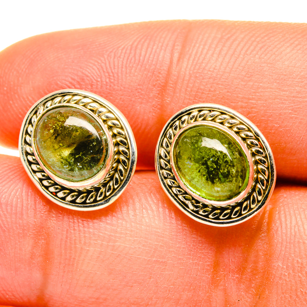 Green Tourmaline Earrings handcrafted by Anasilvercos - EARR417545