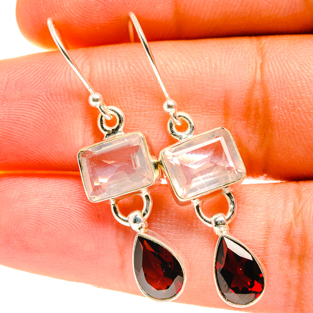 Rose Quartz Earrings handcrafted by Anasilvercos - EARR417547