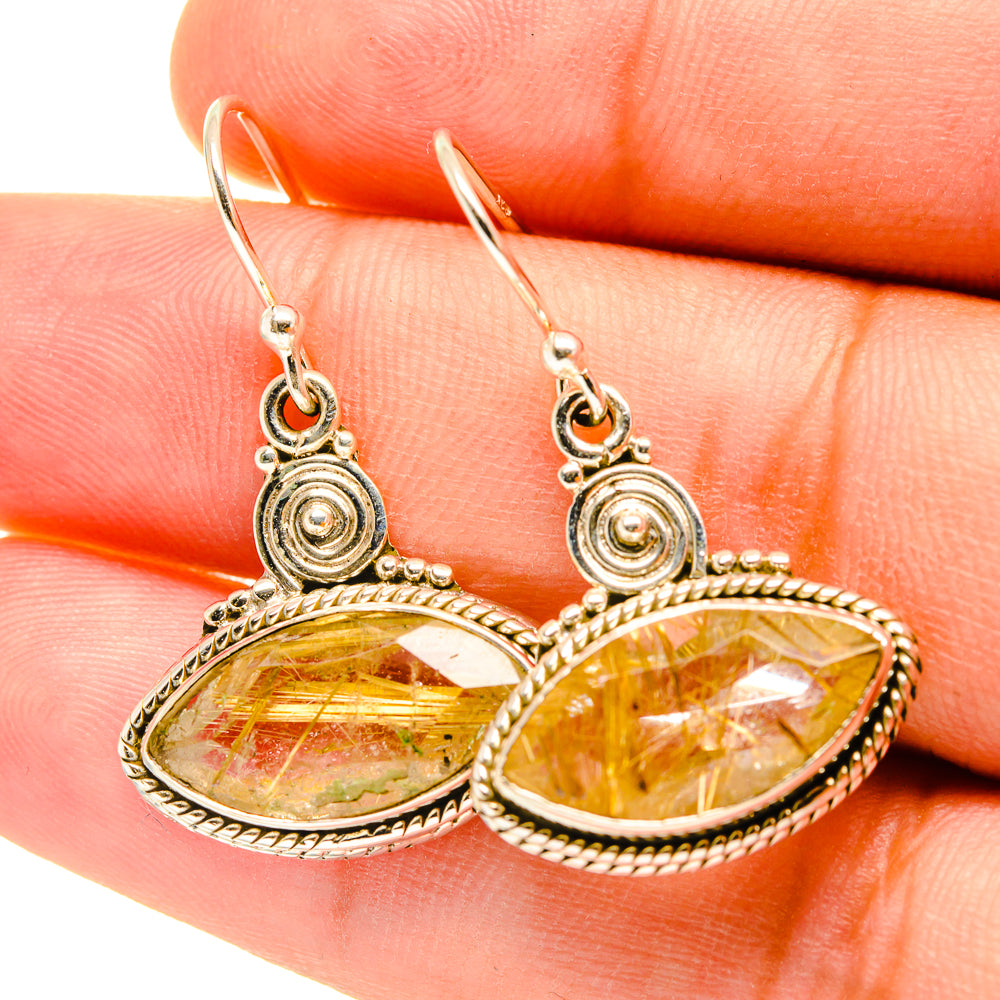Rutilated Quartz Earrings handcrafted by Anasilvercos - EARR417562