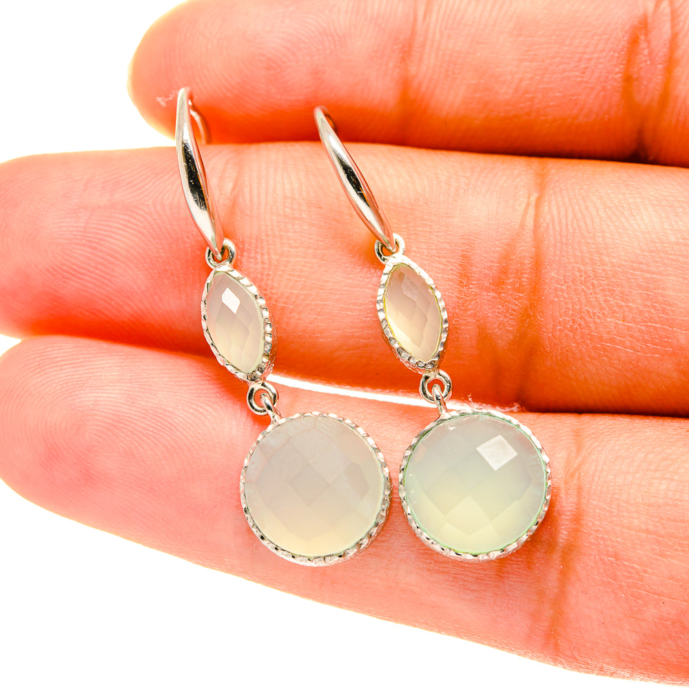 Aqua Chalcedony Earrings handcrafted by Anasilvercos - EARR417576