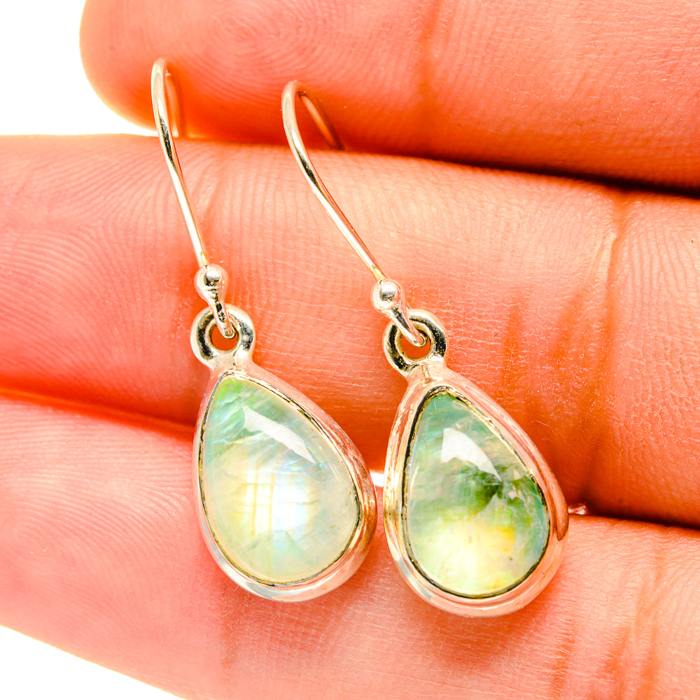 Green Moonstone Earrings handcrafted by Anasilvercos - EARR417580