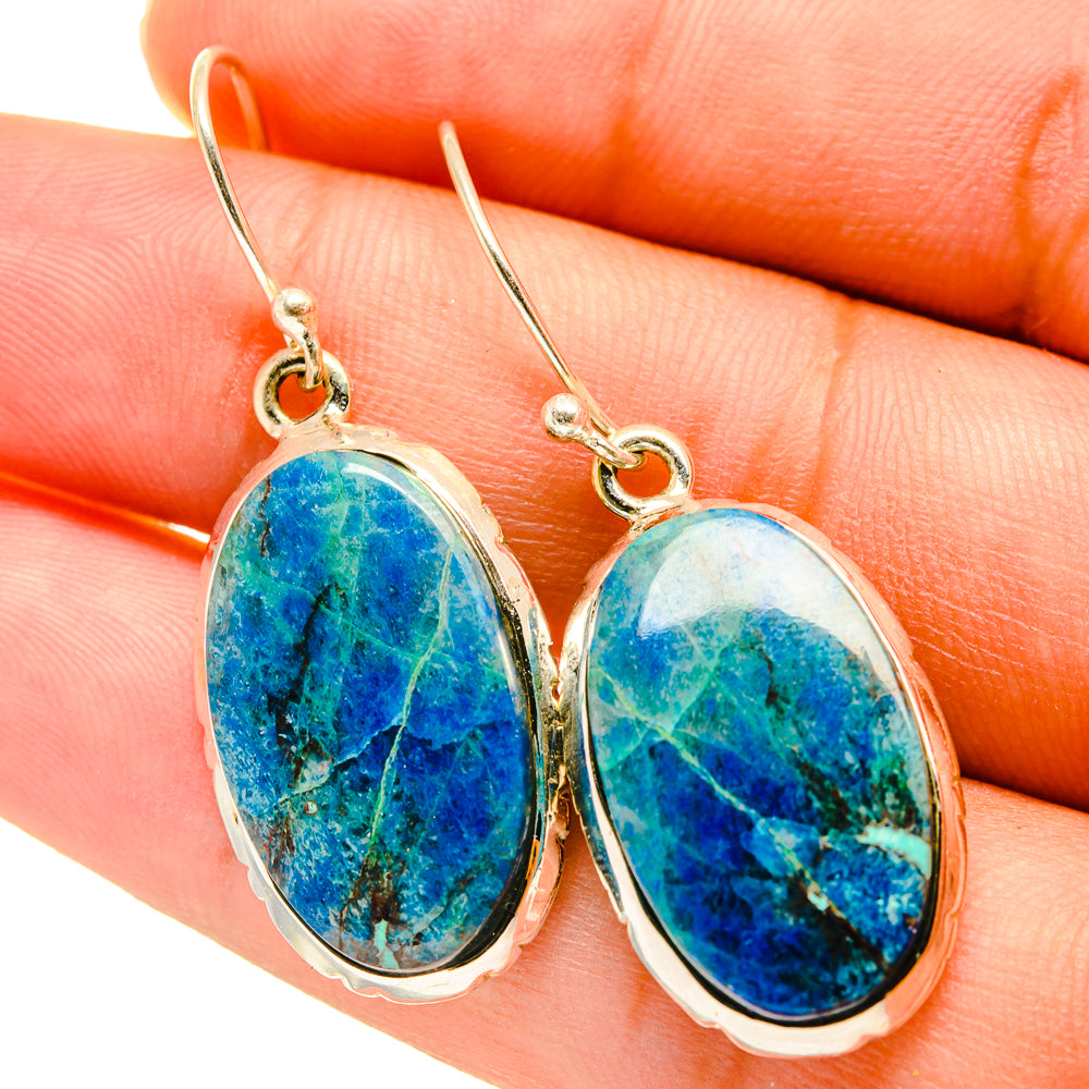 Chrysocolla Earrings handcrafted by Anasilvercos - EARR417581