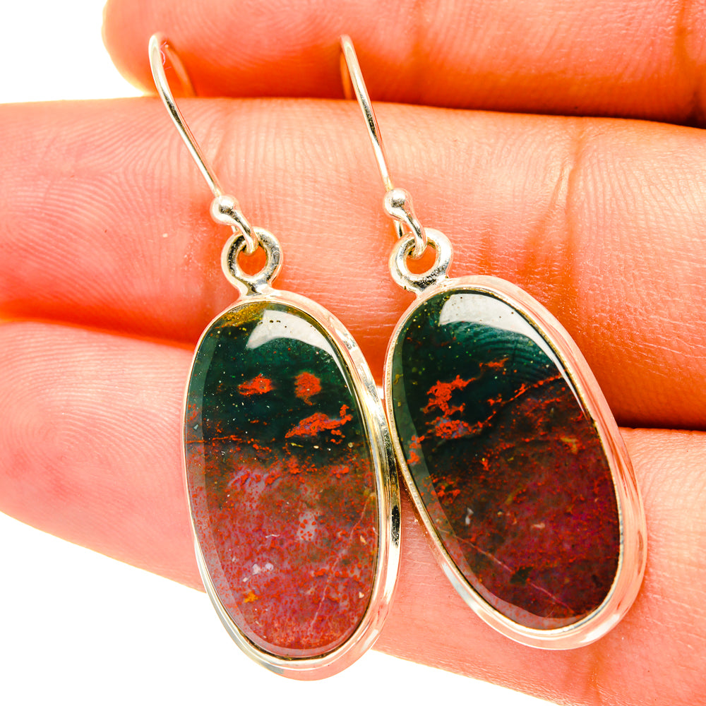 Bloodstone Earrings handcrafted by Anasilvercos - EARR417595