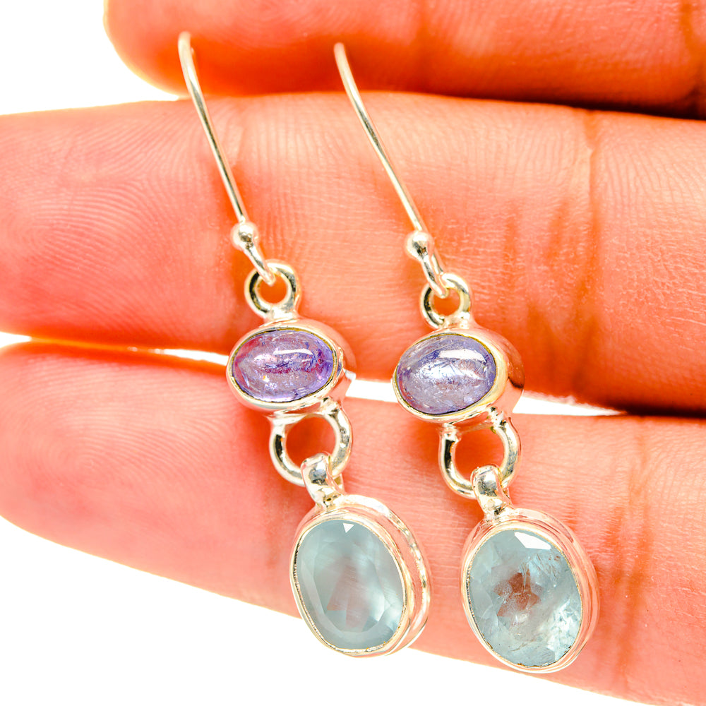 Aqua Chalcedony Earrings handcrafted by Anasilvercos - EARR417599