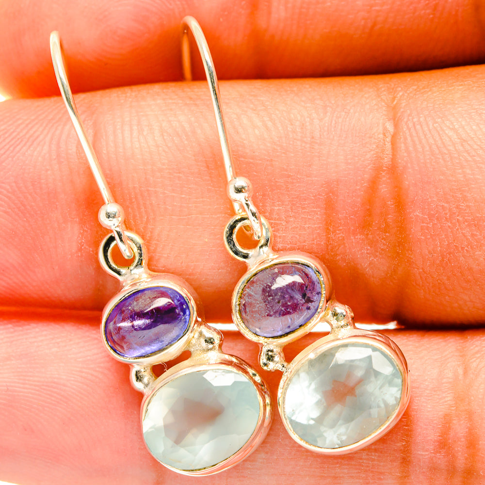 Aqua Chalcedony Earrings handcrafted by Anasilvercos - EARR417601