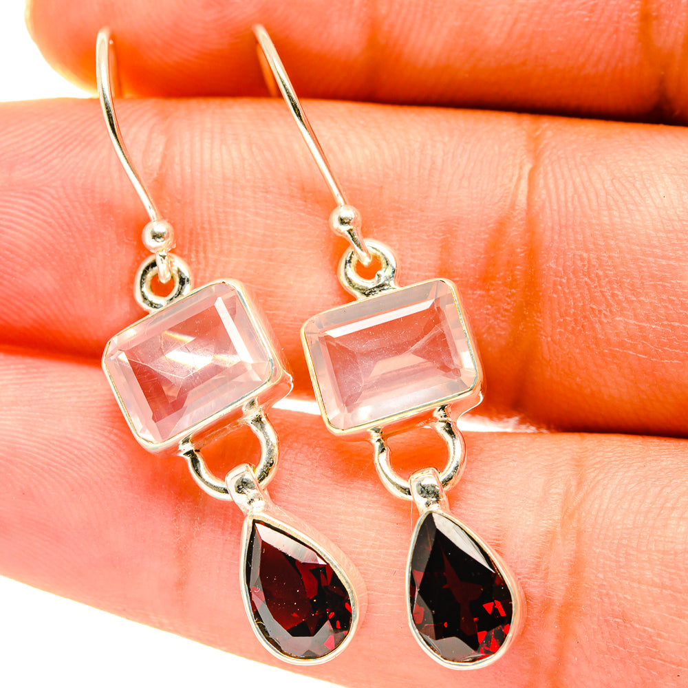 Rose Quartz Earrings handcrafted by Anasilvercos - EARR417602