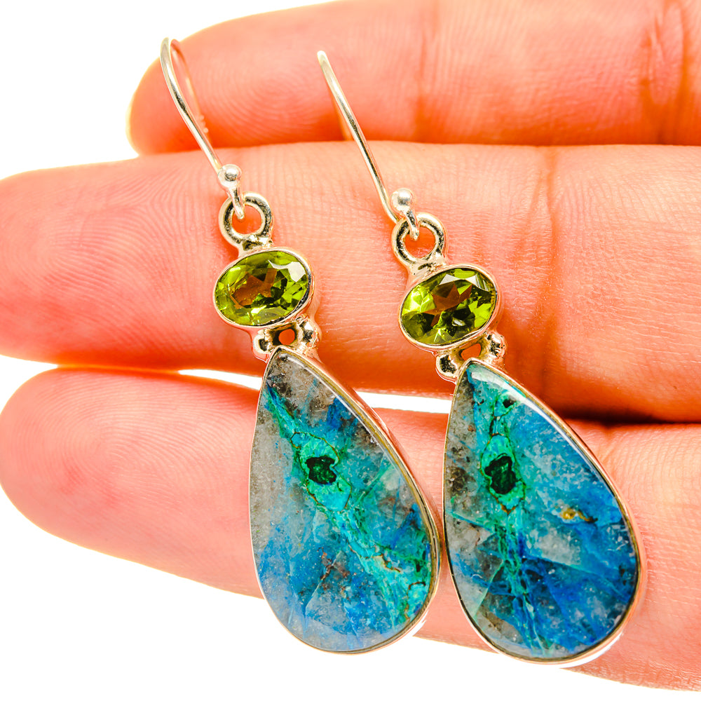 Chrysocolla Earrings handcrafted by Anasilvercos - EARR417604