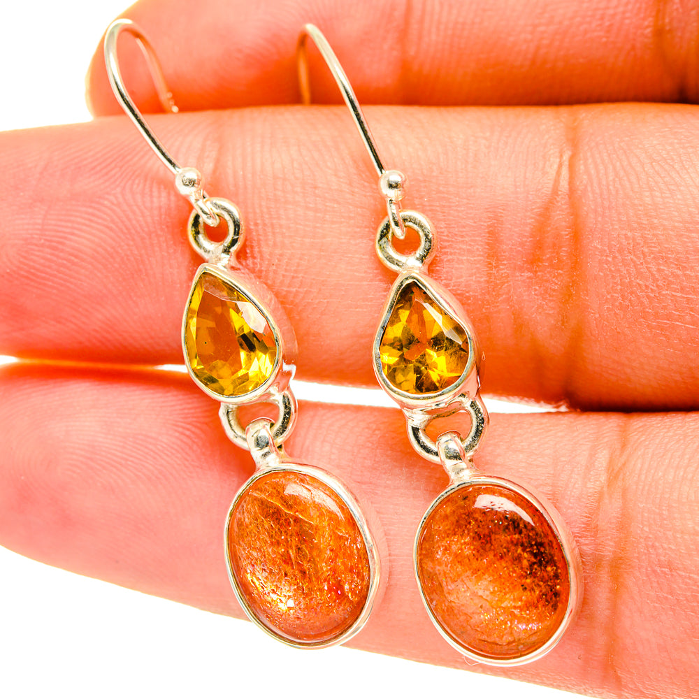 Sunstone Earrings handcrafted by Anasilvercos - EARR417607