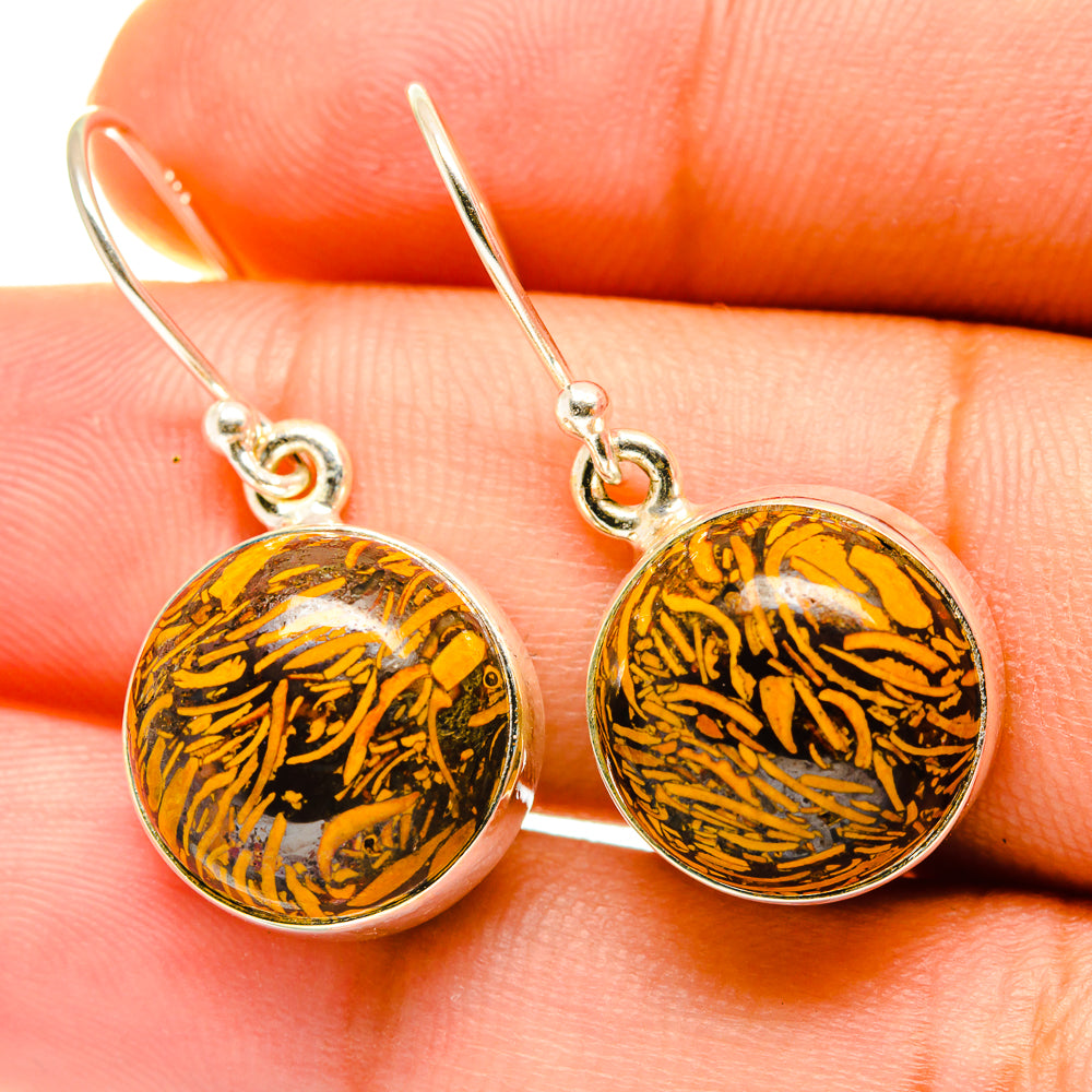 Palm Wood Jasper Earrings handcrafted by Anasilvercos - EARR417618