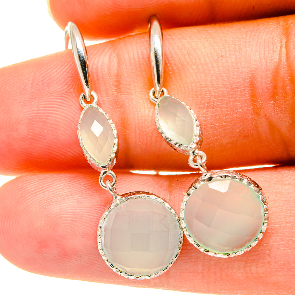 Aqua Chalcedony Earrings handcrafted by Anasilvercos - EARR417622