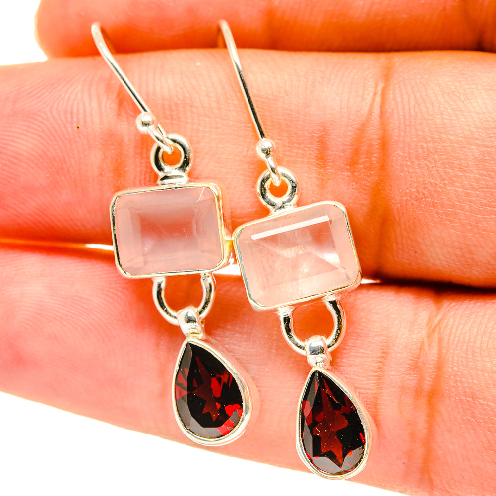 Rose Quartz Earrings handcrafted by Anasilvercos - EARR417624