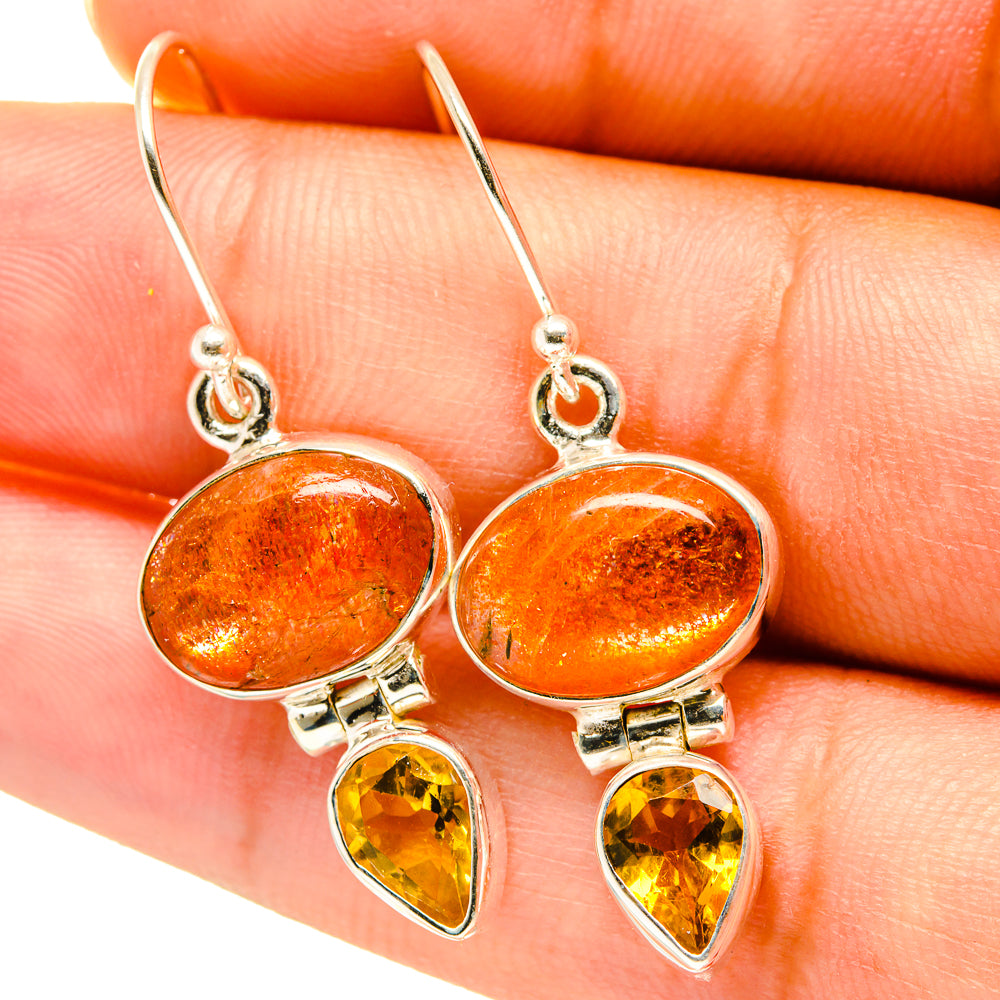 Sunstone Earrings handcrafted by Anasilvercos - EARR417632