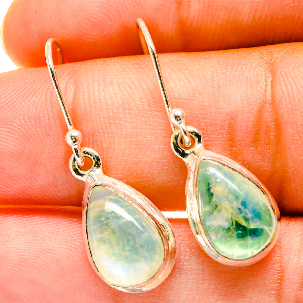 Green Moonstone Earrings handcrafted by Anasilvercos - EARR417637