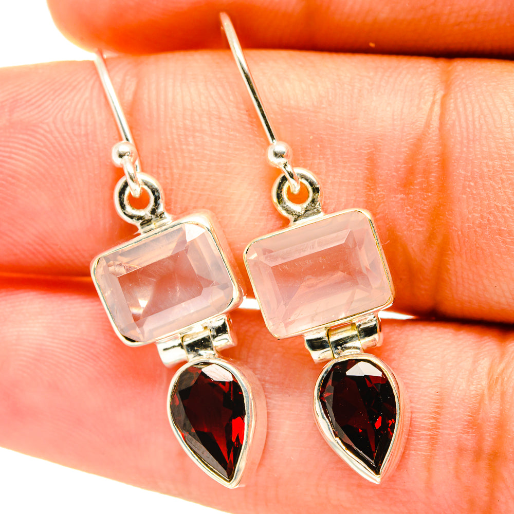 Rose Quartz Earrings handcrafted by Anasilvercos - EARR417641