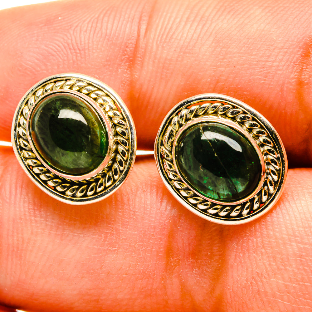 Green Tourmaline Earrings handcrafted by Anasilvercos - EARR417643
