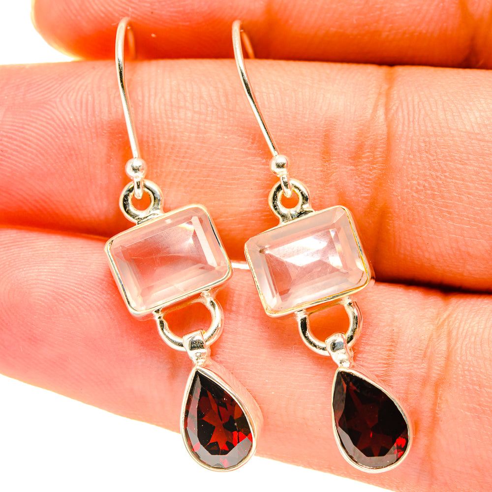 Rose Quartz Earrings handcrafted by Anasilvercos - EARR417645