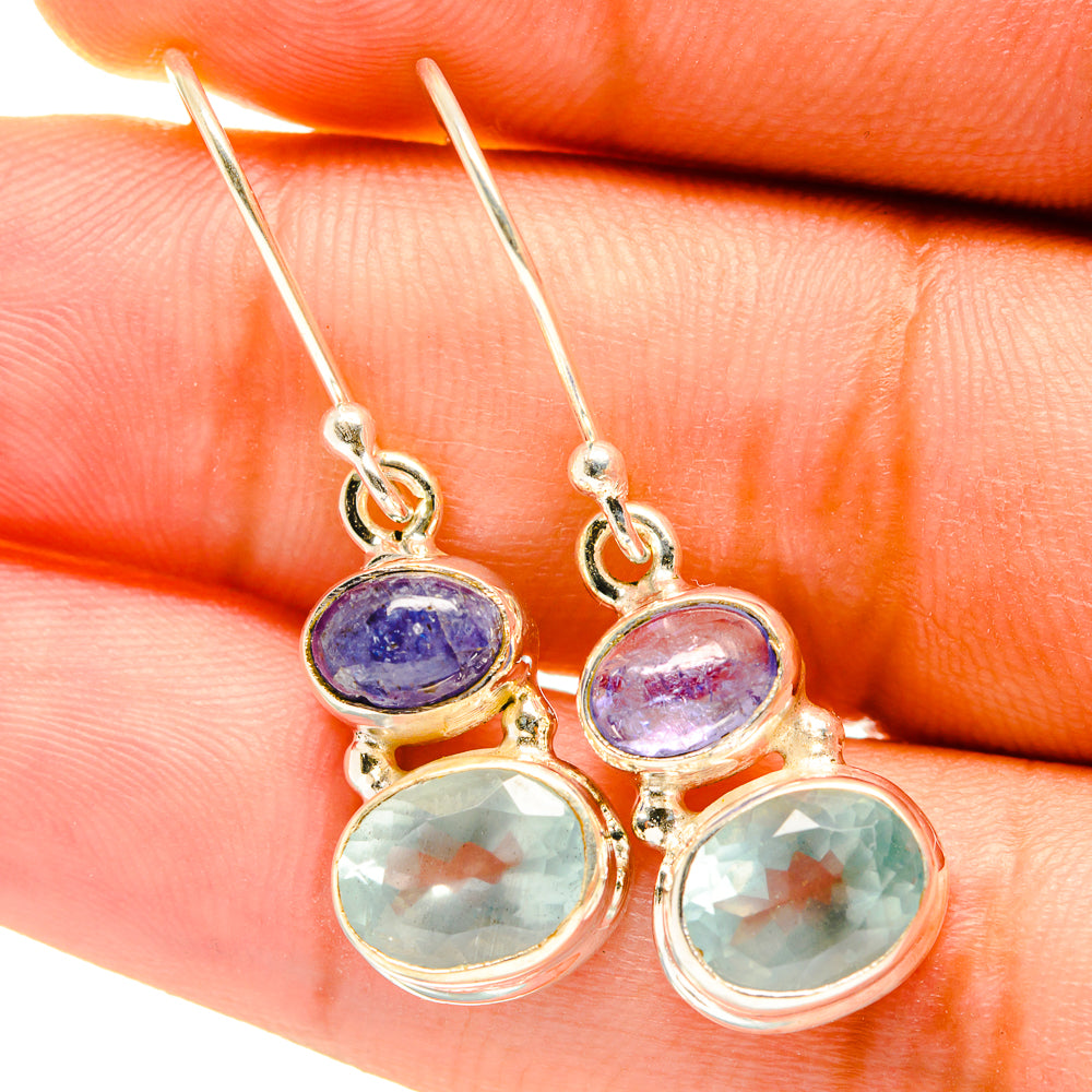 Aqua Chalcedony Earrings handcrafted by Anasilvercos - EARR417656
