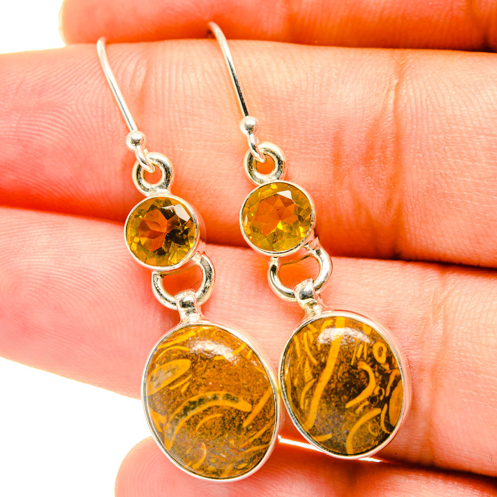 Palm Wood Jasper Earrings handcrafted by Anasilvercos - EARR417664