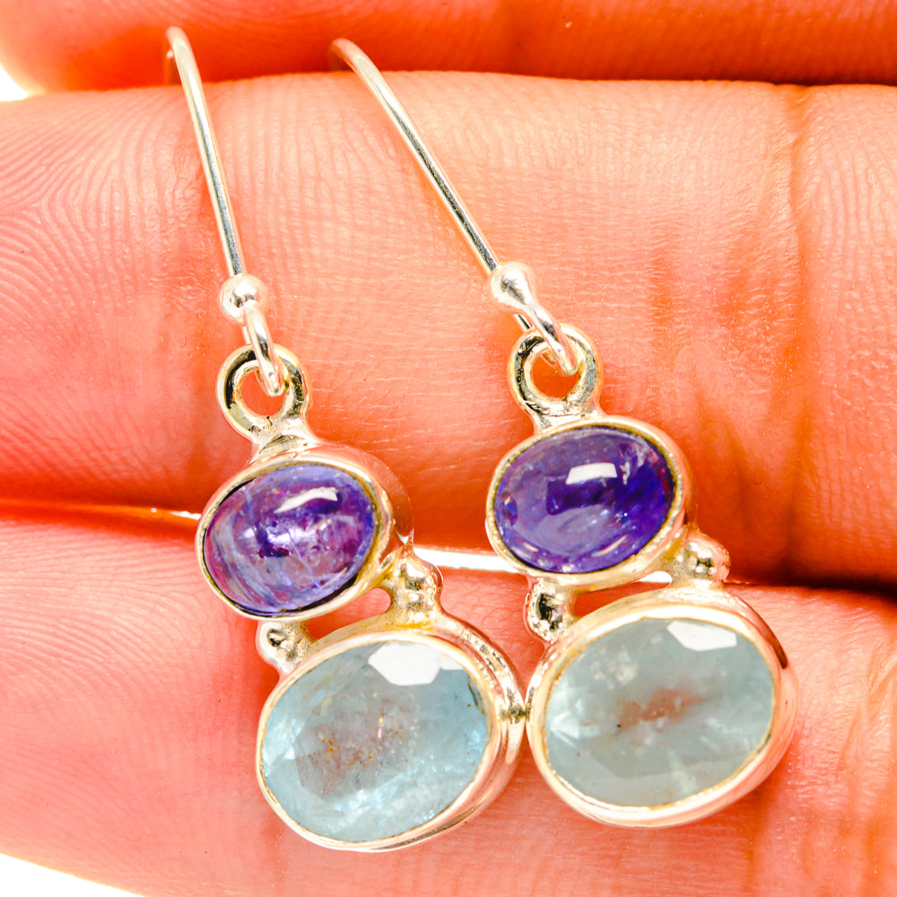 Aqua Chalcedony Earrings handcrafted by Anasilvercos - EARR417666