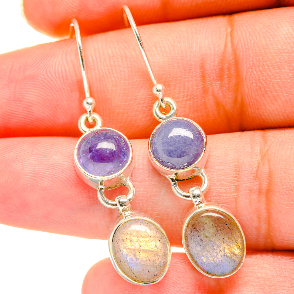 Labradorite, Tanzanite Earrings handcrafted by Anasilvercos - EARR417671
